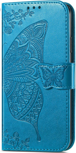Butterfly Umschlag Rückseite Synthetisches Leder / Kunststoff Magnetisch Blau (Motorola Edge 50 Fusion 5G, Schmetterling)