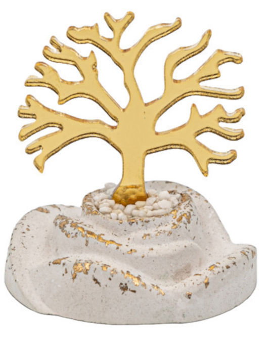 Ceramic Pebble Tree of Life Gold Plexi 8cm M108r