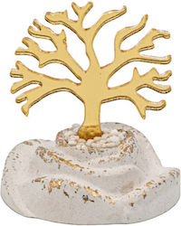 Keramik-Kieselstein Baum des Lebens Gold Plexi 8cm M108r