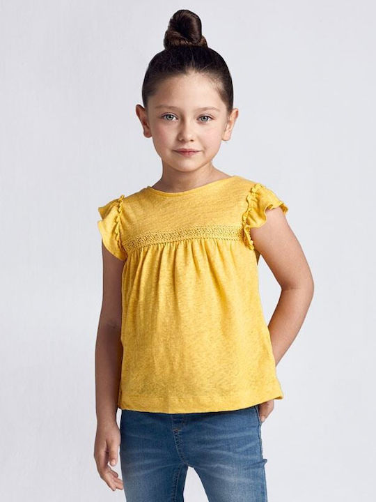 Mayoral Kids Blouse Short Sleeve Yellow