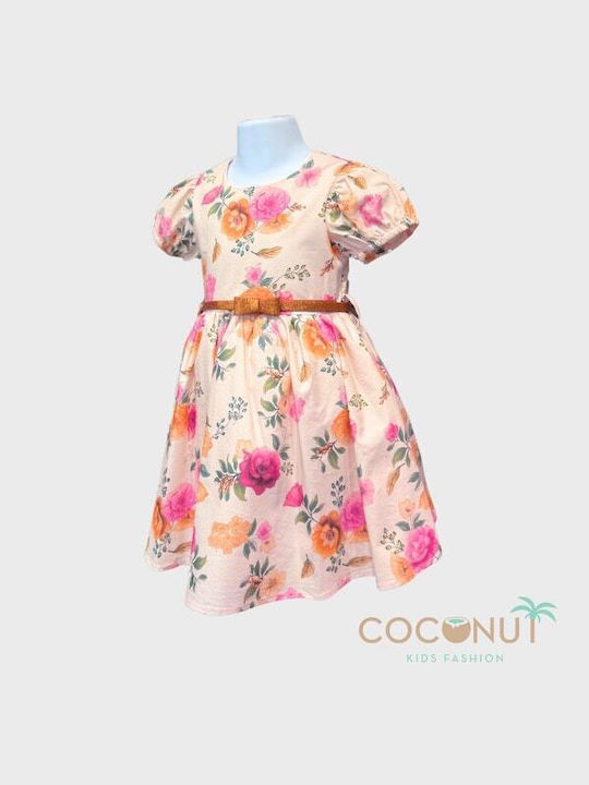 iDO Kids Dress Floral Pouder Pink