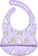 Queen Mother Unicorns And Rainbows Waterproof Silicone Baby Bib with Pocket Purple