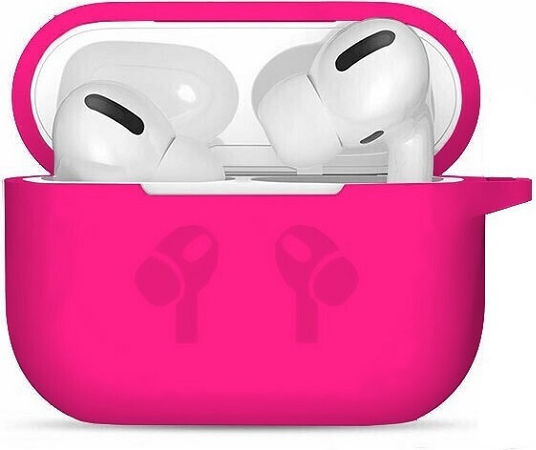 Θήκη Σιλικόνης με Γάντζο σε Φούξια χρώμα για Apple AirPods 3
