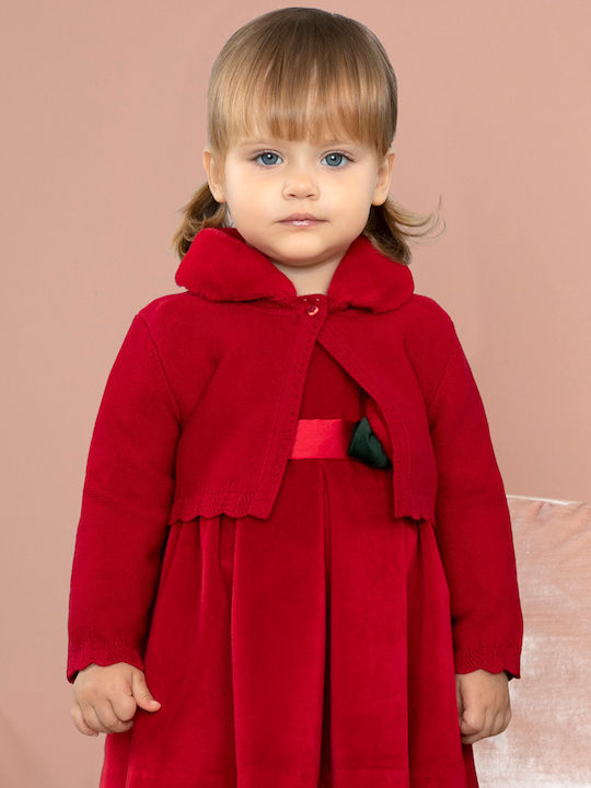Kids Cardigan Knitted Red