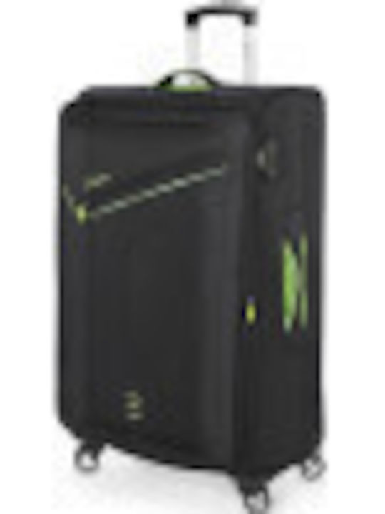 Stelxis Medium Fabric Black Travel Suitcase with 4 Wheels Height 61cm
