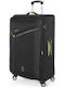 Stelxis Medium Fabric Black Travel Suitcase with 4 Wheels Height 61cm