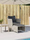 Outdoor-Sessel Rattan Light Grey mit Kissen 50x50x36εκ.