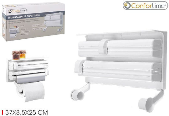 Confortime Wall Mounted Plastic Roll Dispenser White 38x8x19cm AT1077293 Confortime Wall Mounted Plastic Roll Dispenser White 38x8x19cm AT1077293