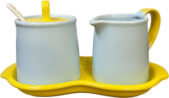 Milchkanne & Zuckerdose Set Servieren Gelb 1Stück