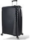 Rain Cabin Hard Travel Suitcase Black with 4 Wheels Height 55cm