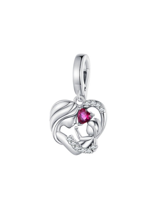 Silver me Charm Mutti aus Rosa Vergoldetem Silber Rosa