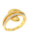 Polytimo Ring with Zircon made of Gold 14K