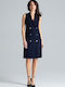 Lenitif Midi Dress Navy Blue