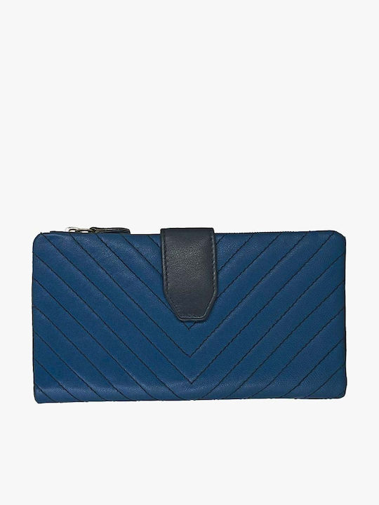 Leather Women's Wallet Classic Blue