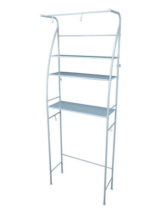 Uncle George Floor Bathroom Shelf Metallic 65x25x175cm White