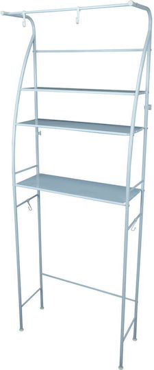 Uncle George Floor Bathroom Shelf Metallic 65x25x175cm White