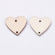 Wooden Heart Button Natural 30mm 50pcs
