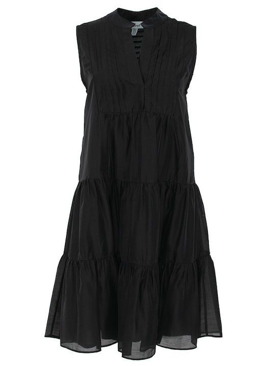 Forel Mini Kleid mit Rüschen Schwarz