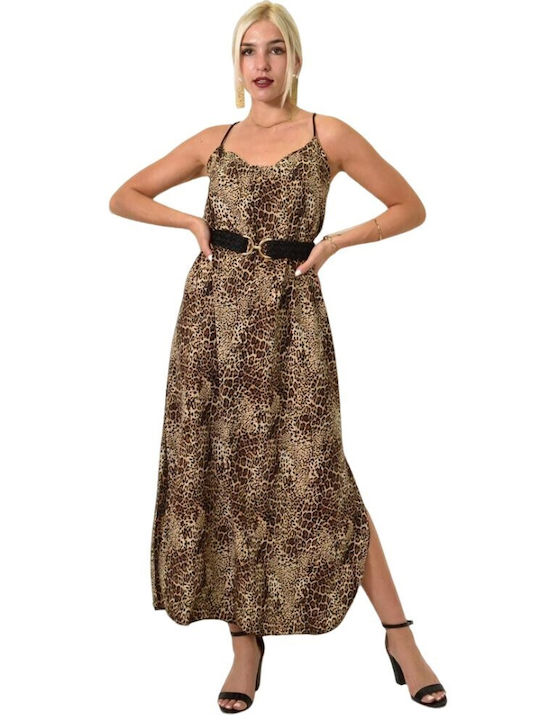 Potre Midi Evening Dress Brown