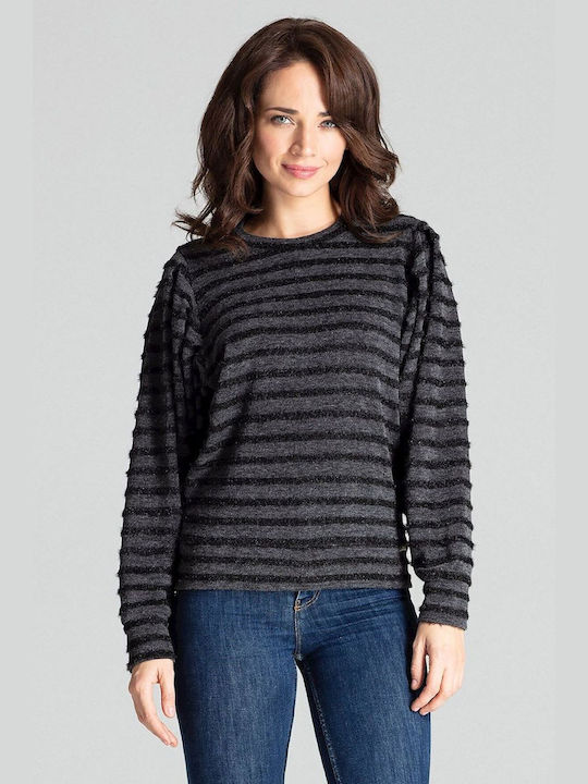 Lenitif Women's Sweater Striped Black