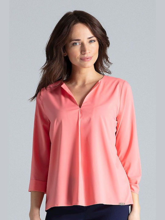 Lenitif Women's Blouse Long Sleeve Pink