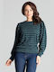 Lenitif Women's Sweater Striped Green