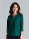 Lenitif Women's Blouse Long Sleeve Green