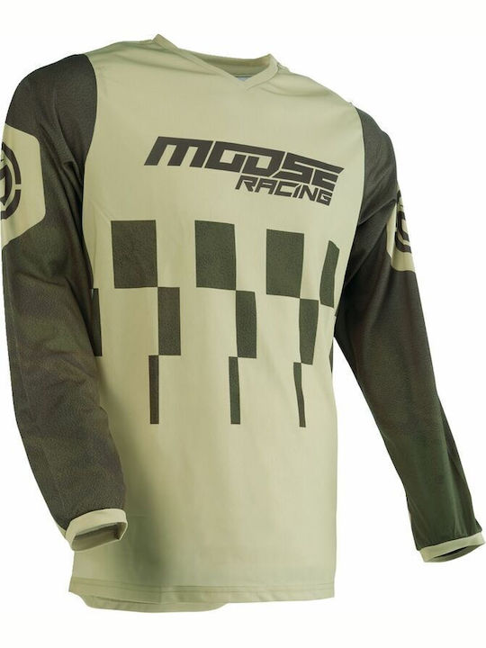 Moose Racing Qualifier Pentru bărbați Tricou Motocross Mânecă lungă Verde Culoare