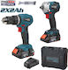Bormann Pro BBP9270 Set Drill & Impact Driver 20V with 2 Batteries 2Ah and Case