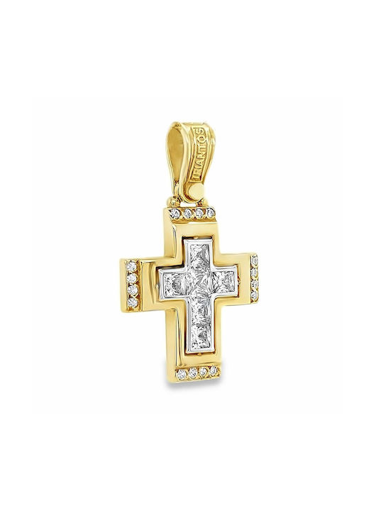 Xryseio Damen Gold Kreuz 14K