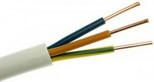 NYM A05Vv-U Καλώδιο Ρεύματος τύπου NYM με Διατομή 3x6mm² σε Λευκό Χρώμα 100m