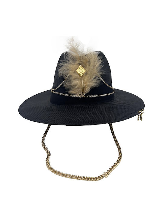 LiebeQueen Wicker Women's Hat Black