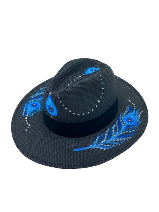 LiebeQueen Femei Wicker Pălărie Negru