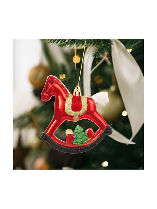 Christmas Hanging Ornament Plastic With Gold Dust With Beads