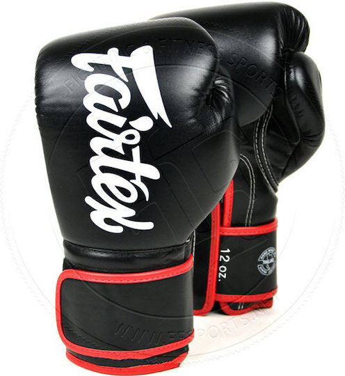 Fairtex Γάντια Πυγμαχίας από Συνθετικό Δέρμα για Αγώνα Μαύρα