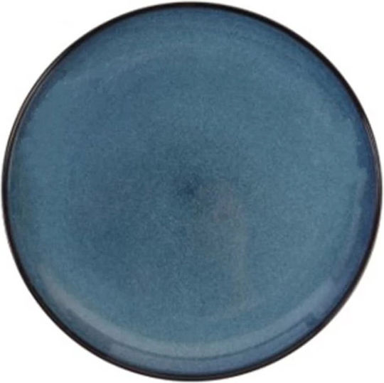 Cryspo Trio Plate Shallow Ceramic Blue with Diameter 32cm
