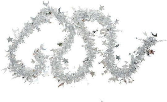 Weihnachtliche Girlande Plastik Silber 200x5cm 1Stück