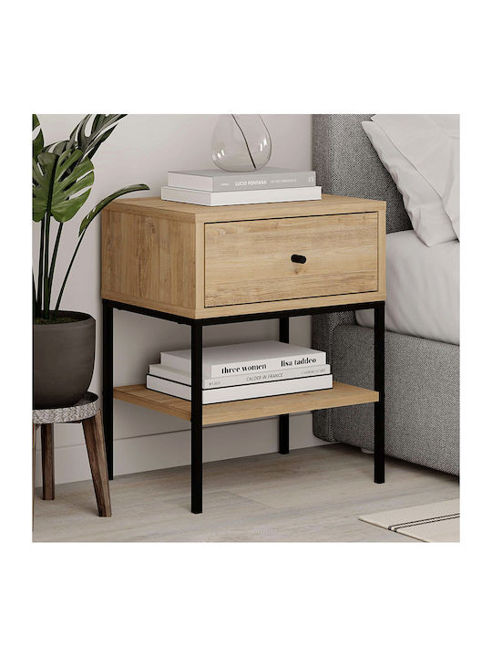 Κομοδίνο Lisa Ξύλινο Μπεζ 45x35x56cm GP037-0234,1