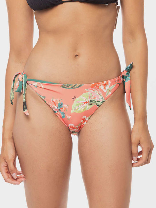 Bikini Slip με Κορδονάκια Καφέ