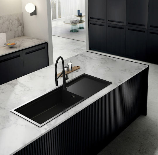 Elleci Drop-In Spüle Inox B116xT50cm Schwarz