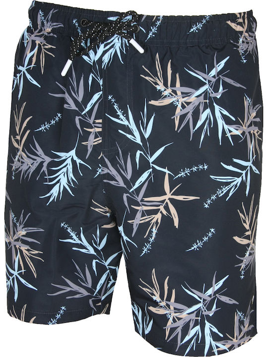 Double Men's Swimwear Bermuda Black with Patterns