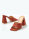 Mules mit Chunky Hoch Absatz in Braun Farbe