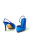 Synthetic Leather Stiletto Blue High Heels