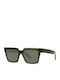 Women's Sunglasses with Green Plastic Frame and Green Lens
