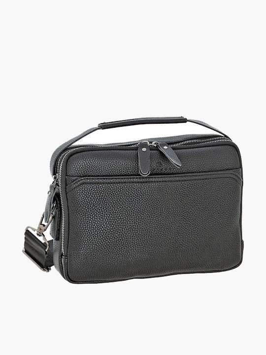Leather Men's Bag Messenger Black