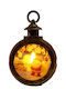 Crăciun Sticlos Lampion Baterie Santa Claus 13.5x9cm.