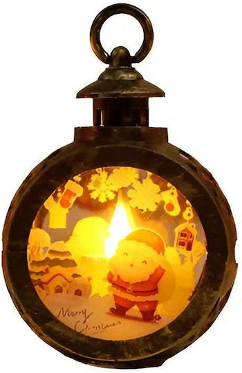 Crăciun Sticlos Lampion Baterie Santa Claus 13.5x9cm.