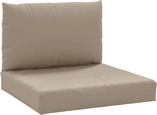 vidaXL Pernă Waterproof Pentru Bancă De Perne Pentru Scaune De Grădină Cu Spătar Taupe 2 Bucăți 60x60 Cm