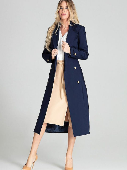 Figl Women's Long Coat Navy Blue