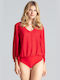 Figl Long Sleeve Bodysuit Red